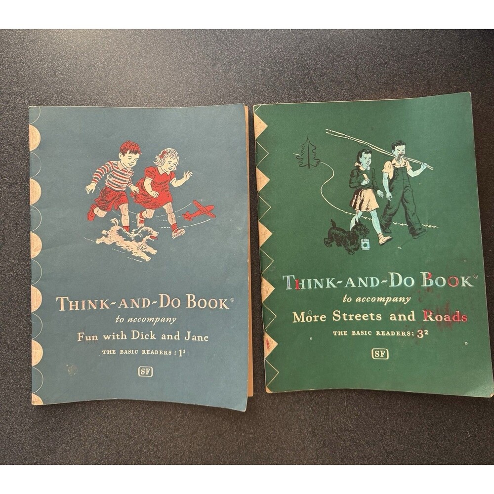 1946 Dick and Jane Think And Do Books Grade 1 And 3 Workbooks VTG Scott Foresman